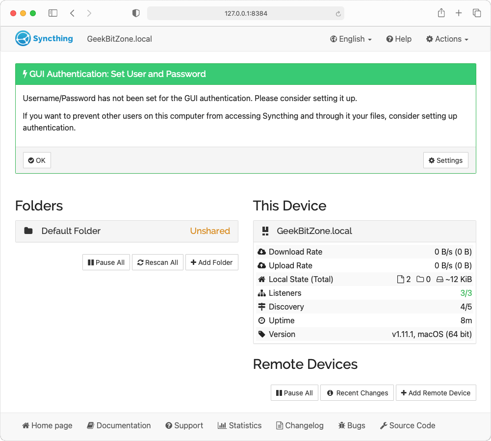 Install and Configure Syncthing - Image 10