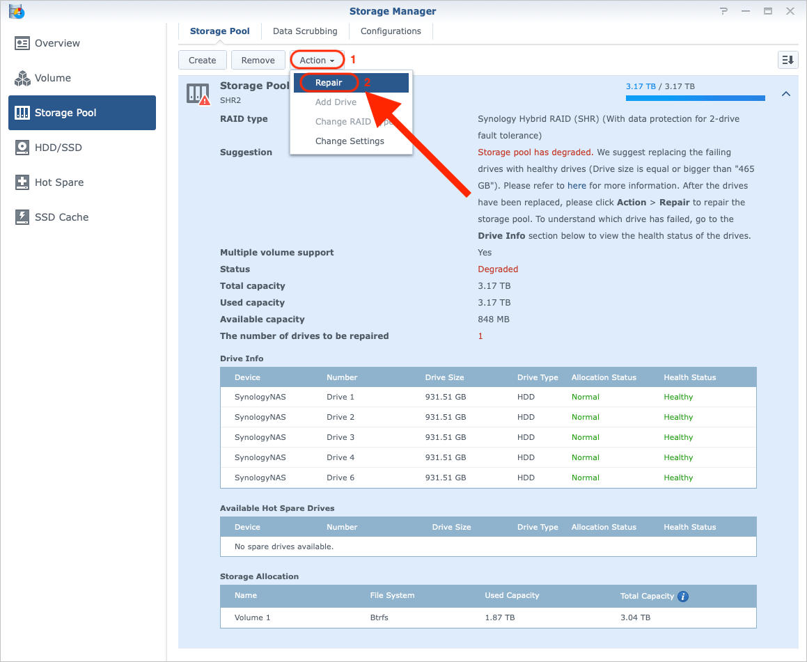 Synology DSM 6.2 Replace Drive - Image 16