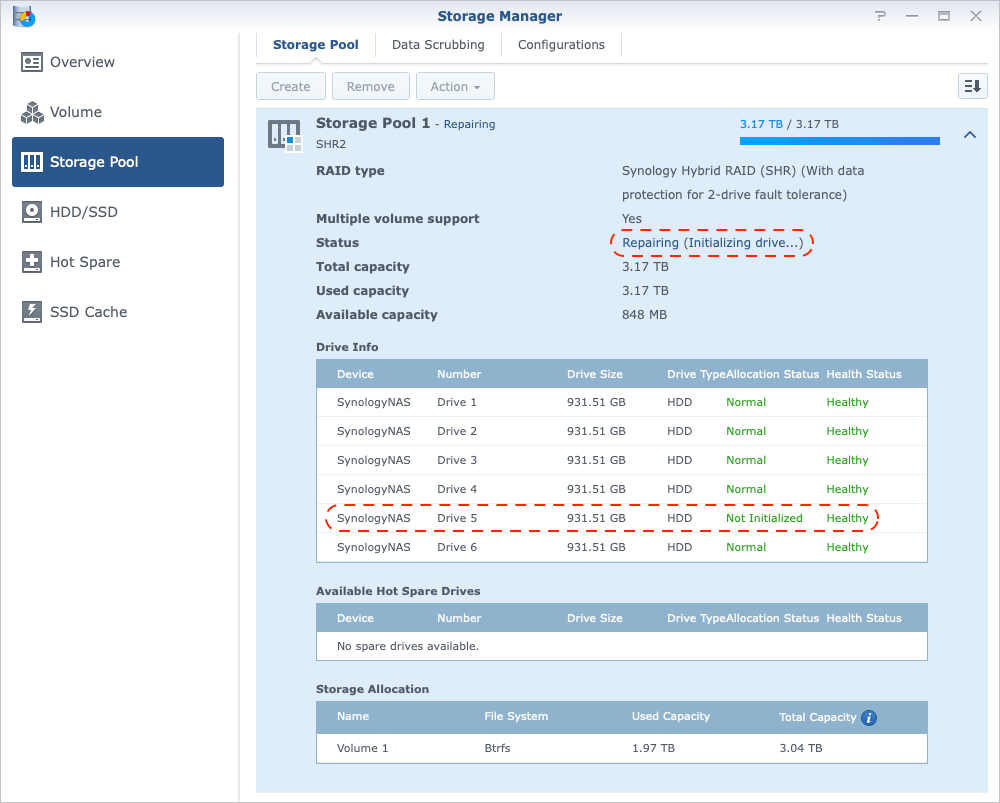 Synology DSM 6.2 Replace Drive - Image 20